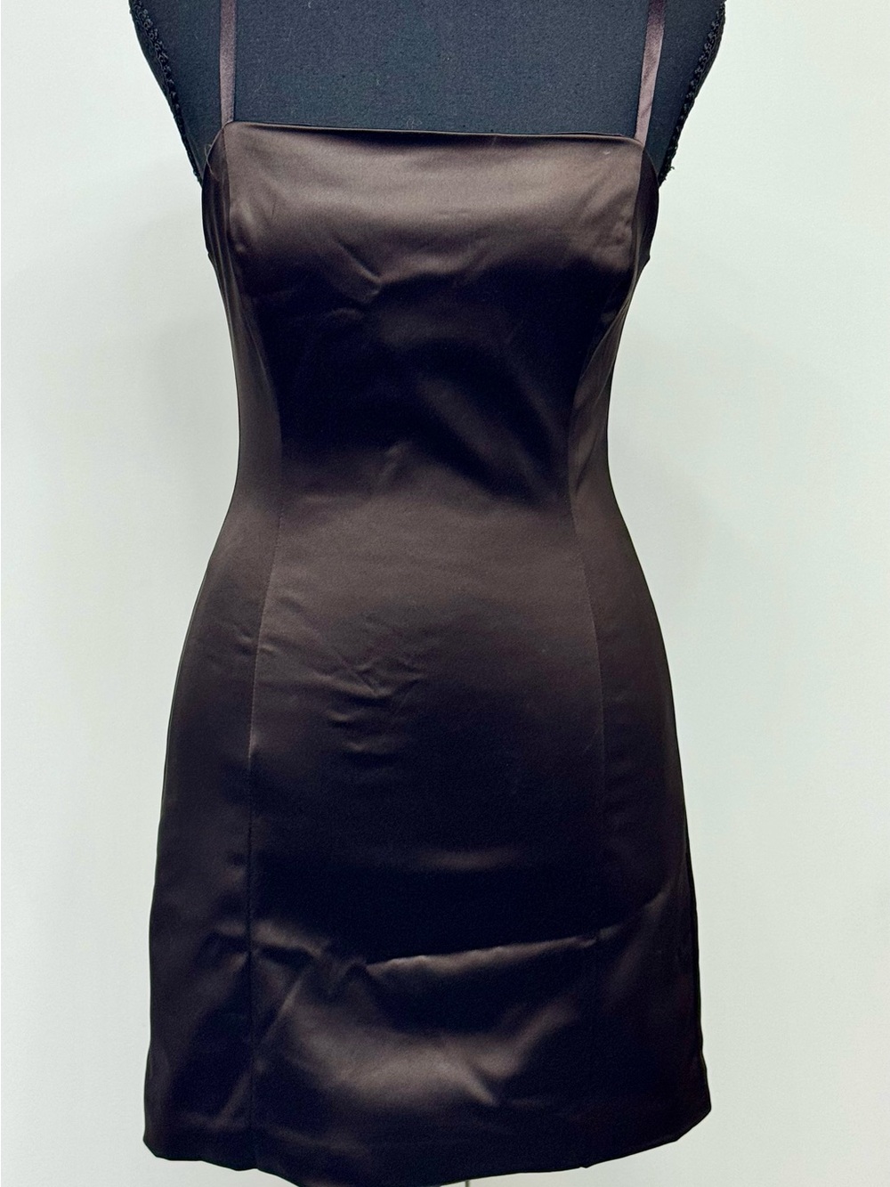 Aritzia Black Satin Mini Slip Dress